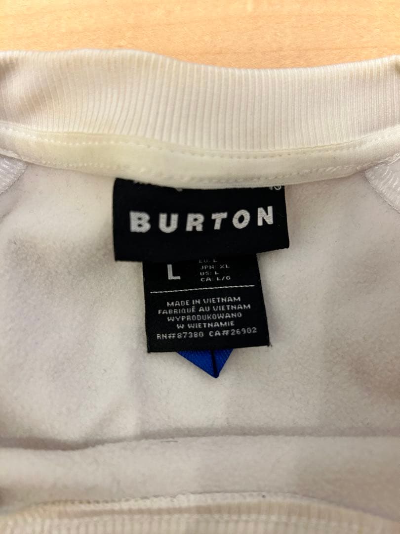 Burton バートン スノーボード フリース クルーネック 白 L 裏起毛