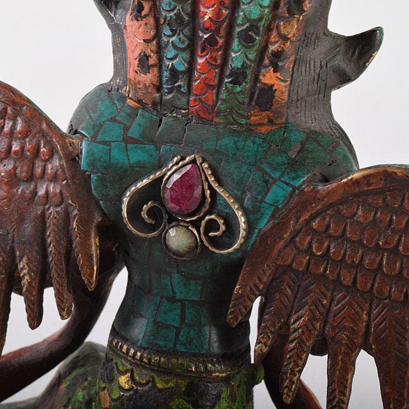 仏教美術 古銅鍍金彩色 彩繪描金嵌寶石 チベット仏 仏像 置物 V 8118