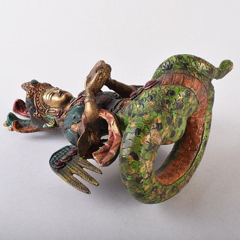 仏教美術 古銅鍍金彩色 彩繪描金嵌寶石 チベット仏 仏像 置物 V 8118