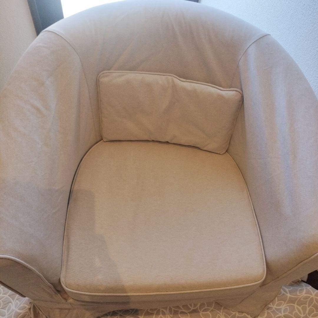 IKEA ベージュ 布製ラウンド型1人掛けソファ