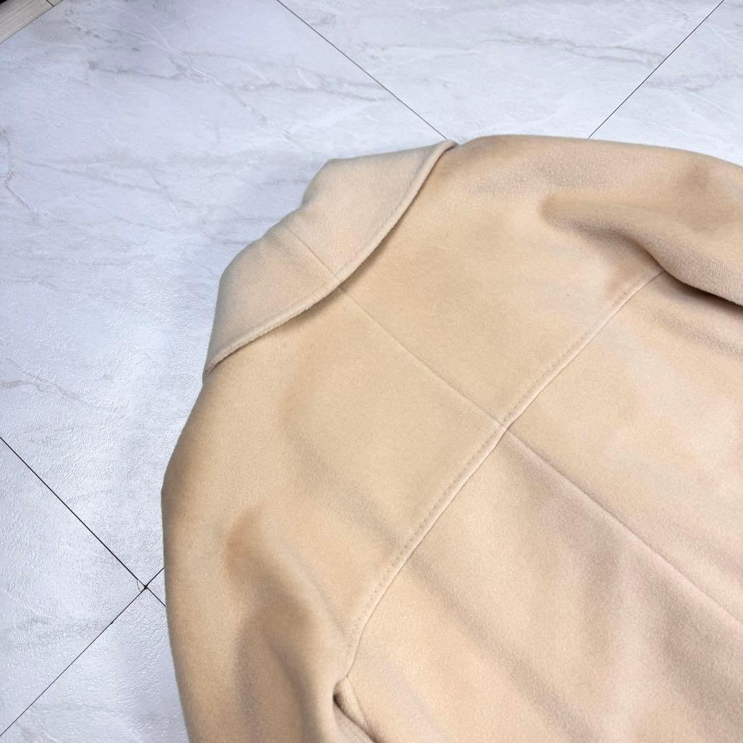 美品 マックスマーラ 白タグ カシミヤ混 ガウンコート ロング キャメル