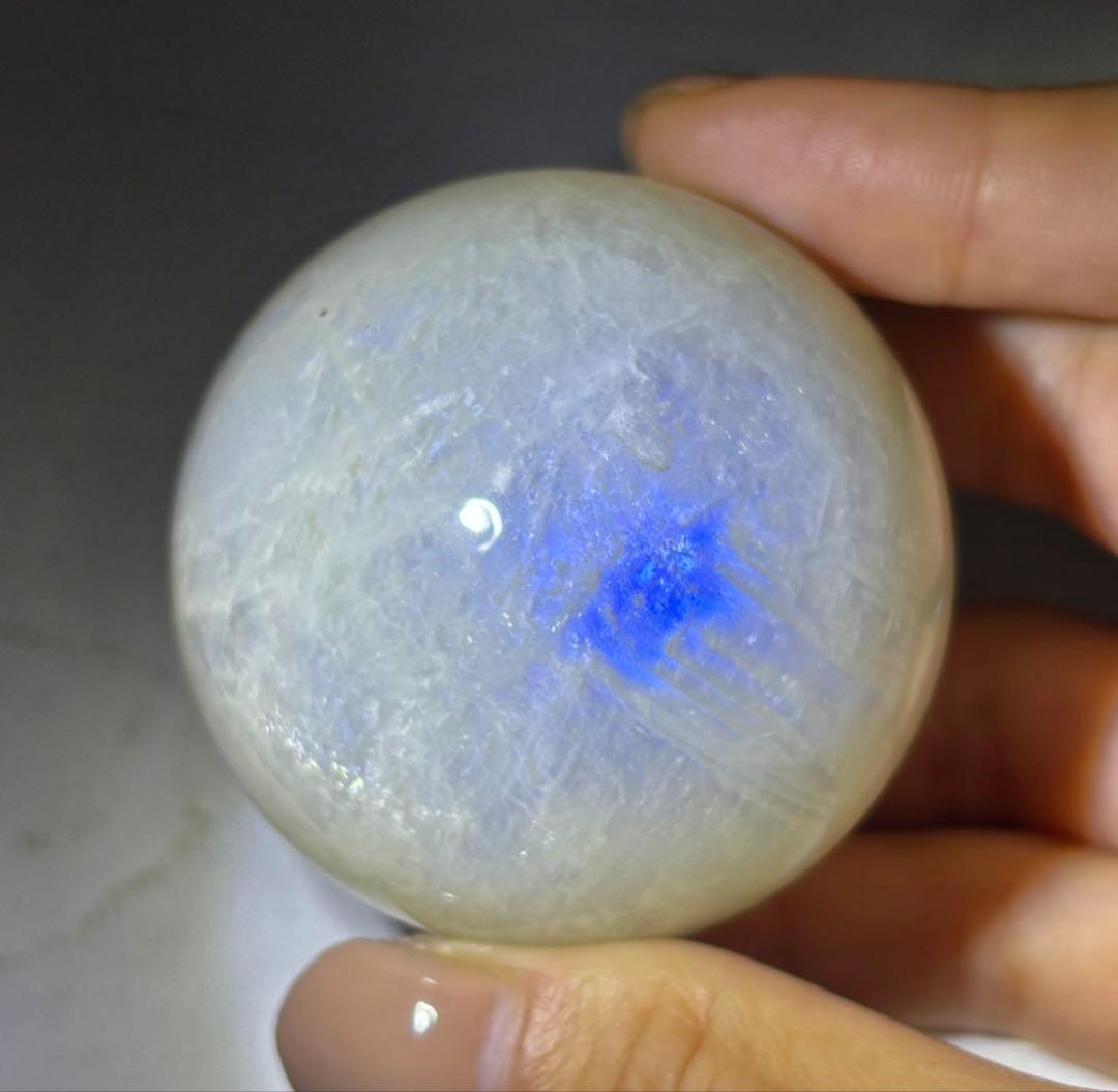 《希少・高透明✰》ホワイトムーンストーン＊ブルーシラー＆アベンチュレッセンス丸玉