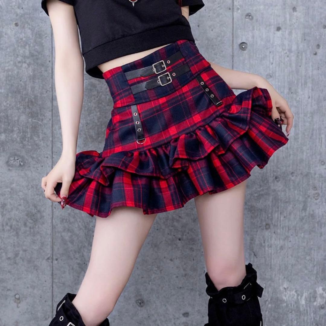 Amilige アミリージュ コルセット風フリルチェックスカート - メルカリ