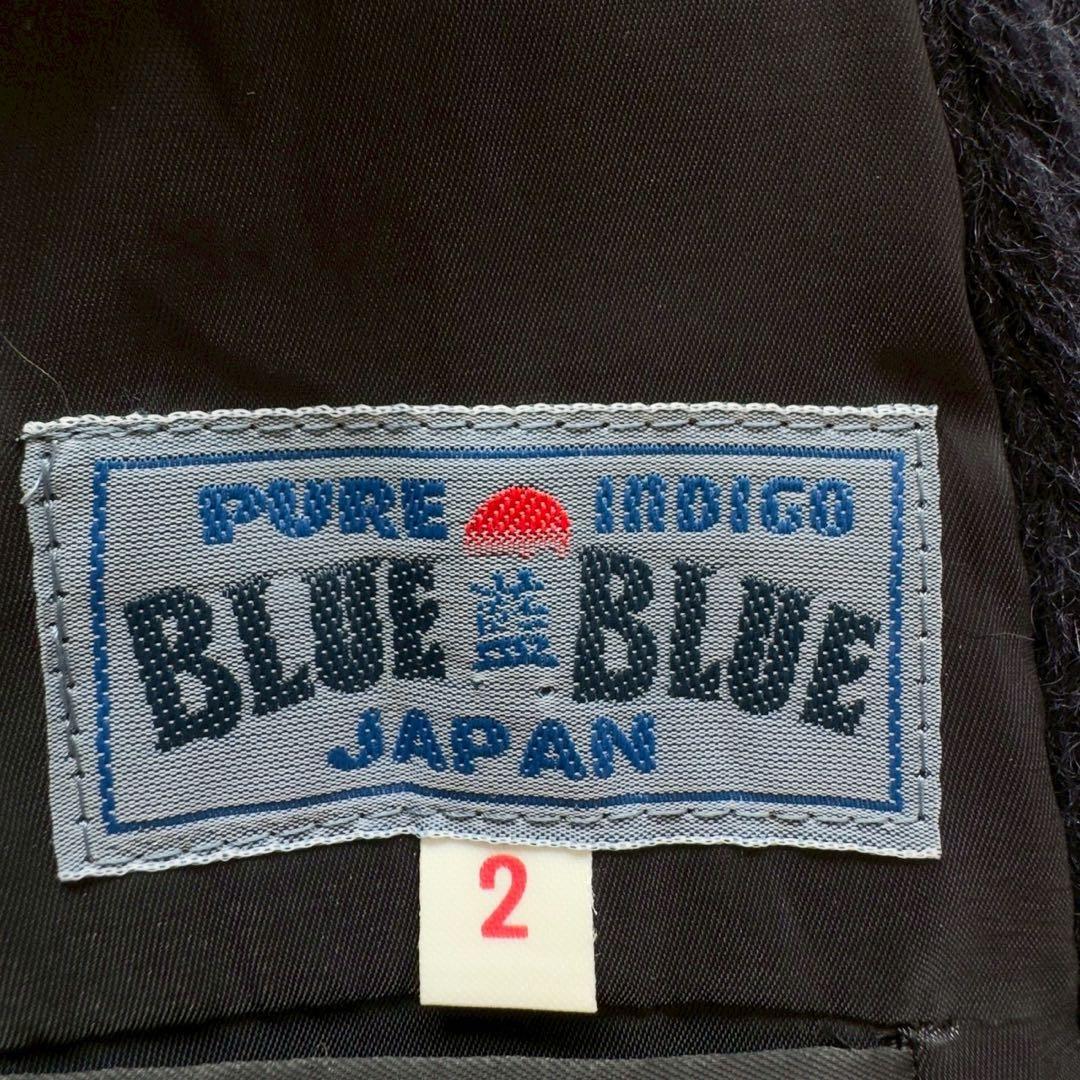 BLUE BLUE✨ARIGATO ファーコート アルパカ混 ネイビー 2 - メルカリ