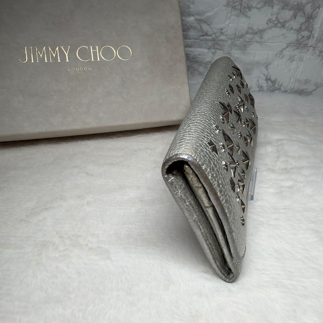 JIMMY CHOO 星型スタッズ 二つ折り長財布 シルバー - メルカリ