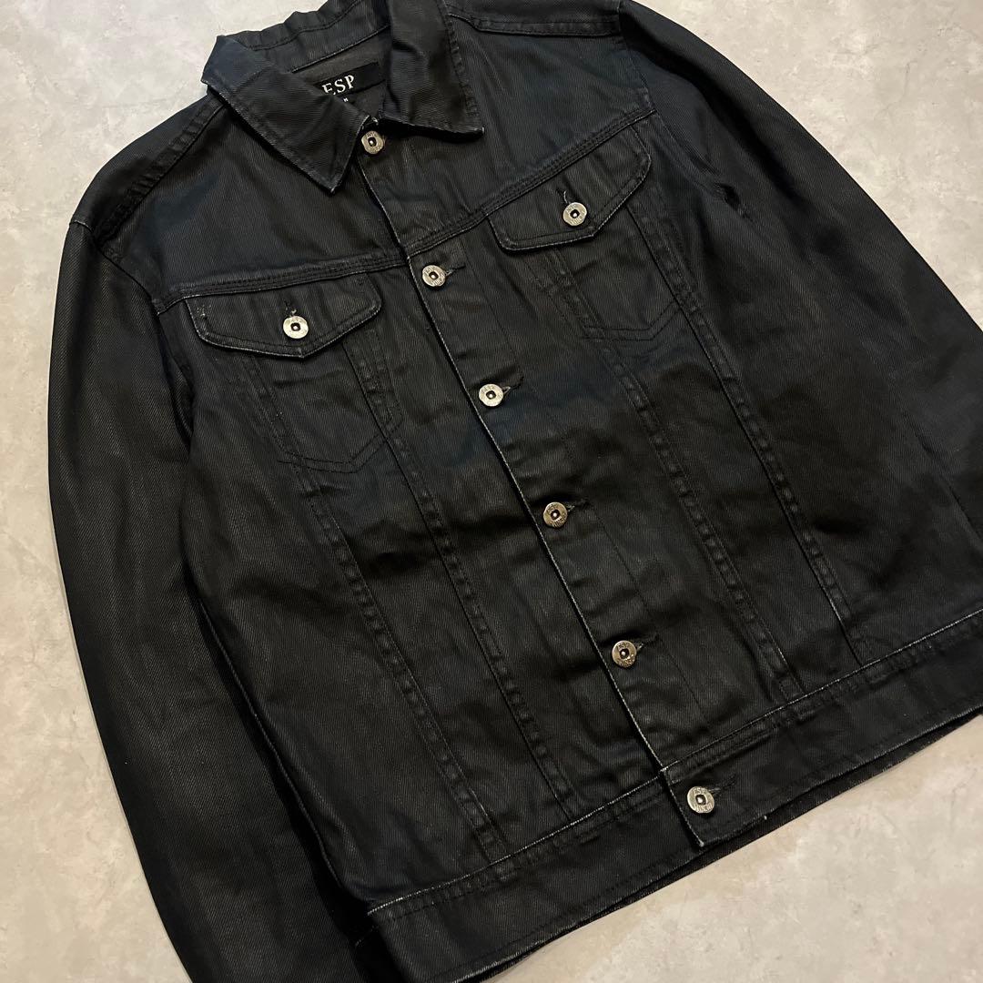 archive coated denim jacket black