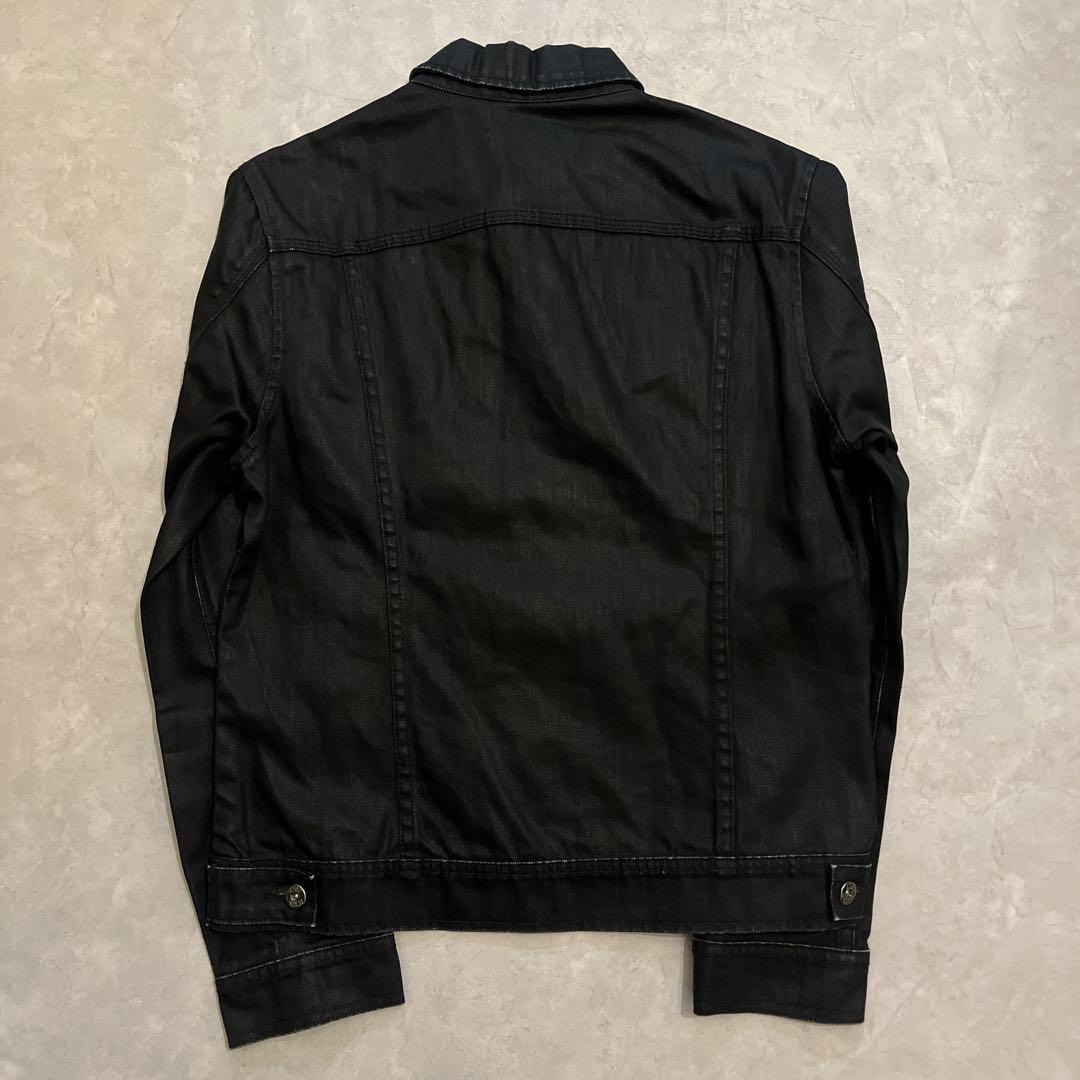 archive coated denim jacket black