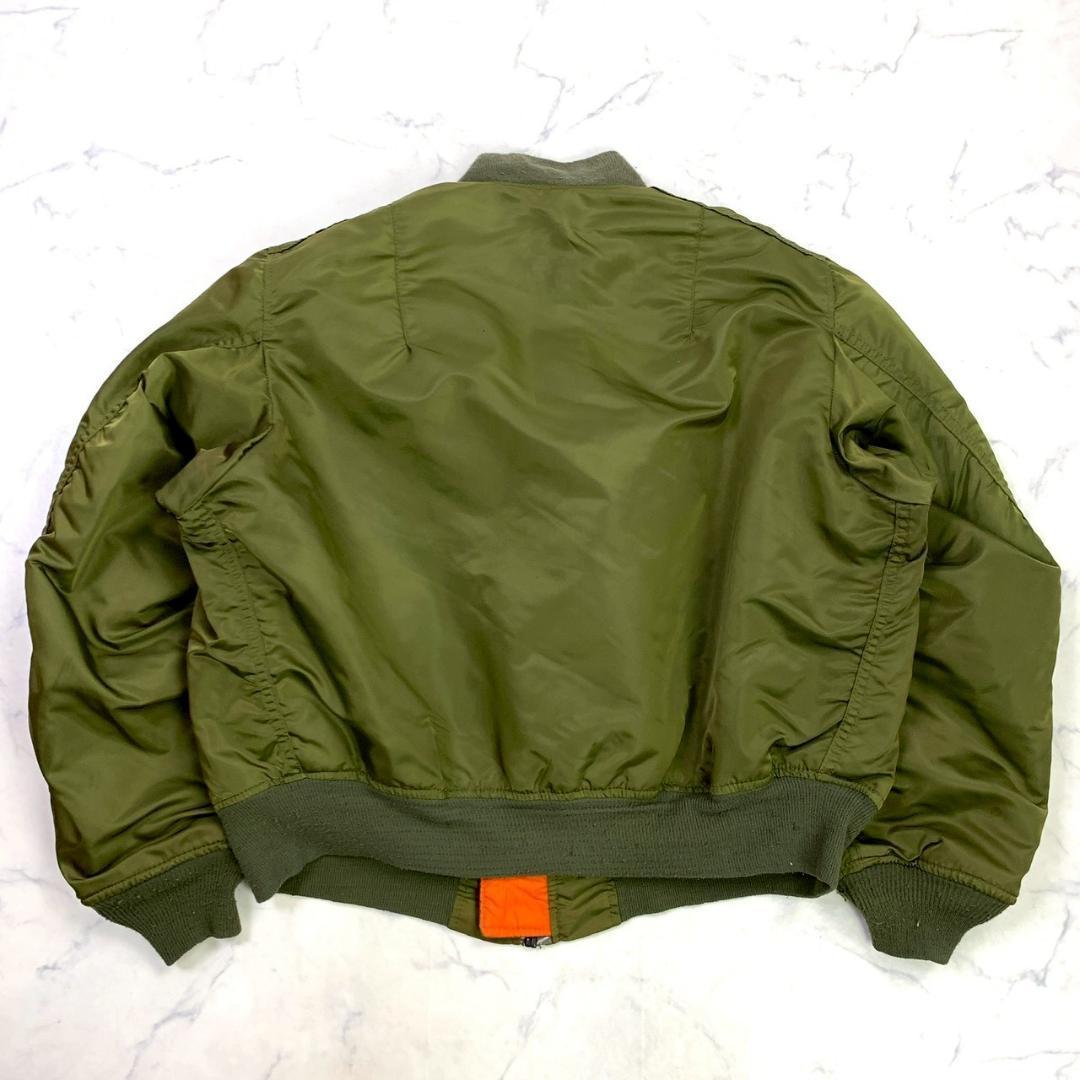 90sUSA製 ALPHA MA-1 フライトジャケット カーキ XL D595