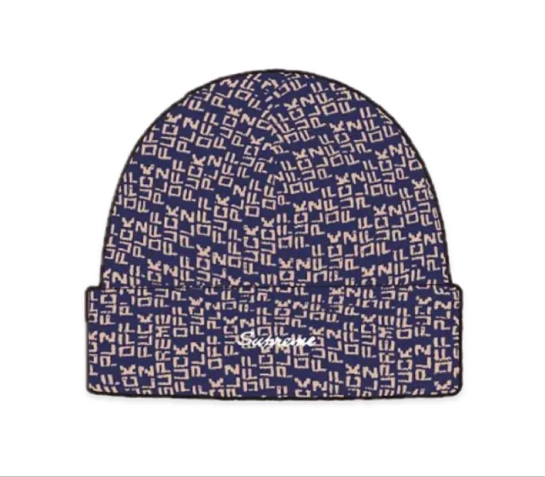 メンズウェア Supreme Fuck Off Beanie \"Navy\"