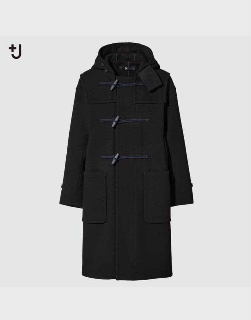 ユニクロジル・サンダー　+J　黒 ダッフルコート XXL　2日間限定値下げ ユニクロ「＋J」21年秋冬メンズ新作、デザイナー ジル・サンダーによる