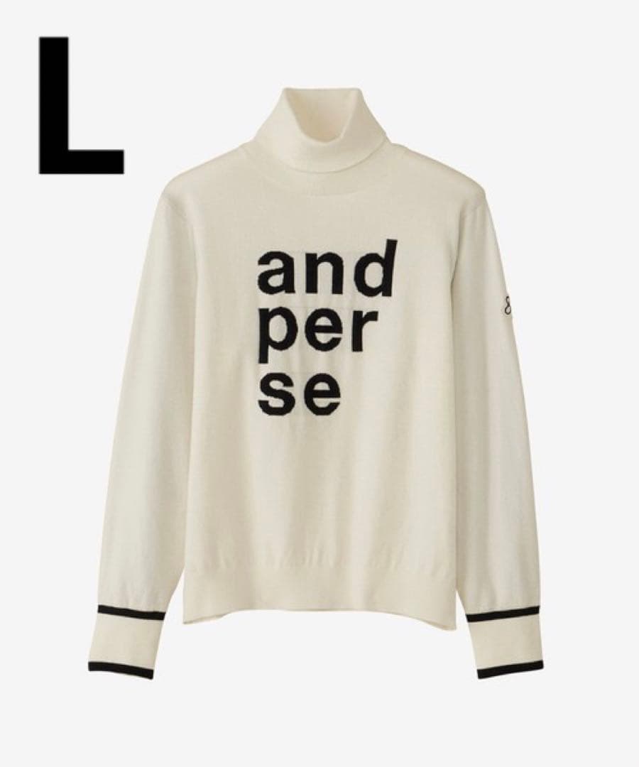 タグ付新品★and per seアンパスィ防風スリーブタートルネックセーターL白 and per se（アンパスィ） （セール）アンパスィ ゴルフ メンズ