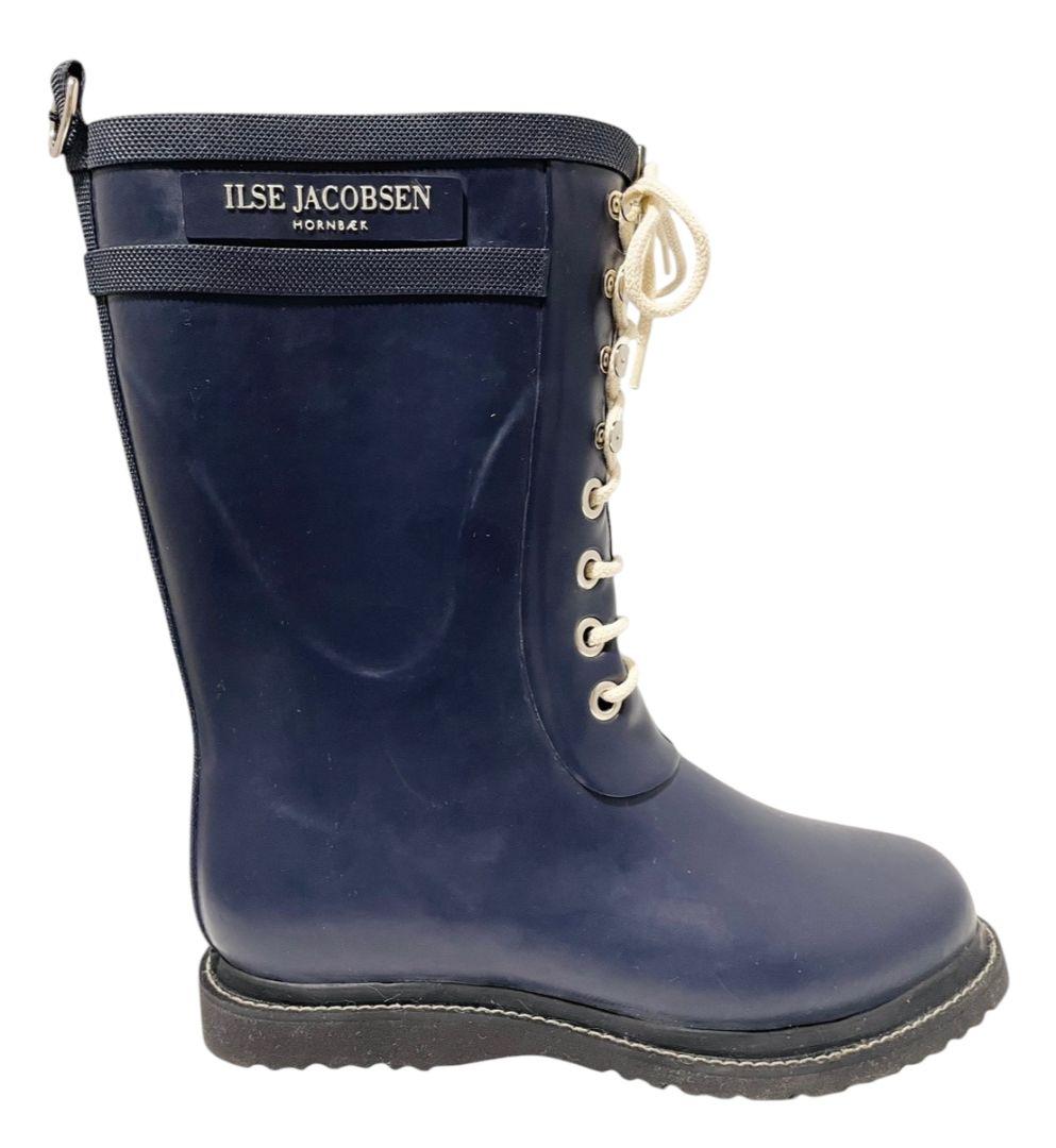 ILSE JACOBSEN レインブーツ レースアップ ネイビー 25.0cm