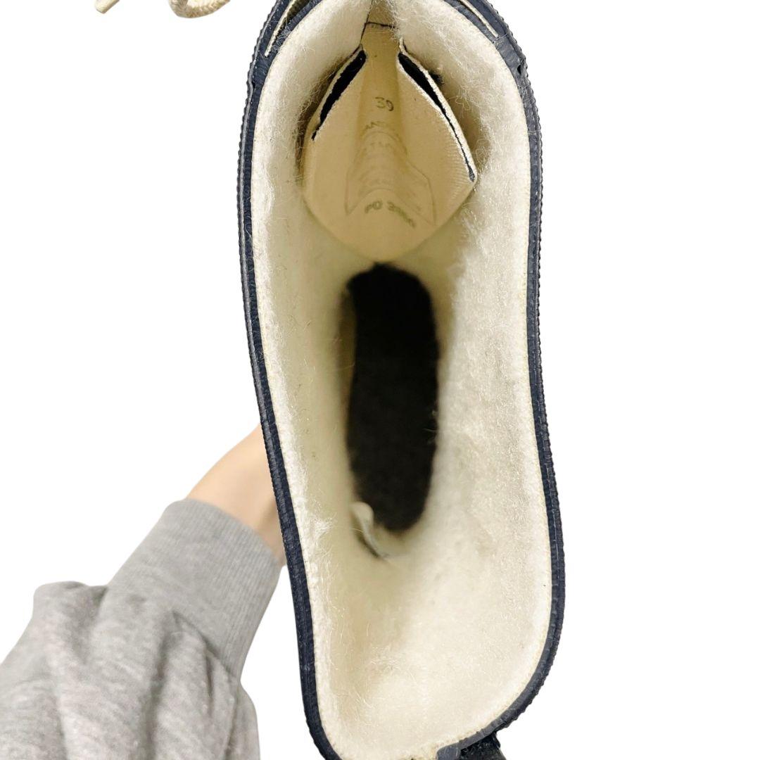 ILSE JACOBSEN レインブーツ レースアップ ネイビー 25.0cm