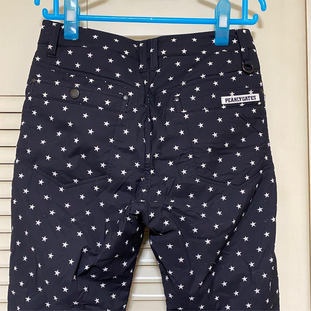 パーリーゲイツ ダイヤドビーストレッチ星柄プリントパンツ サイズ0