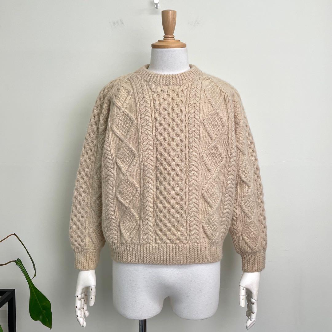 80s 90s アイルランド製 ハンドニット フィッシャーマンセーター