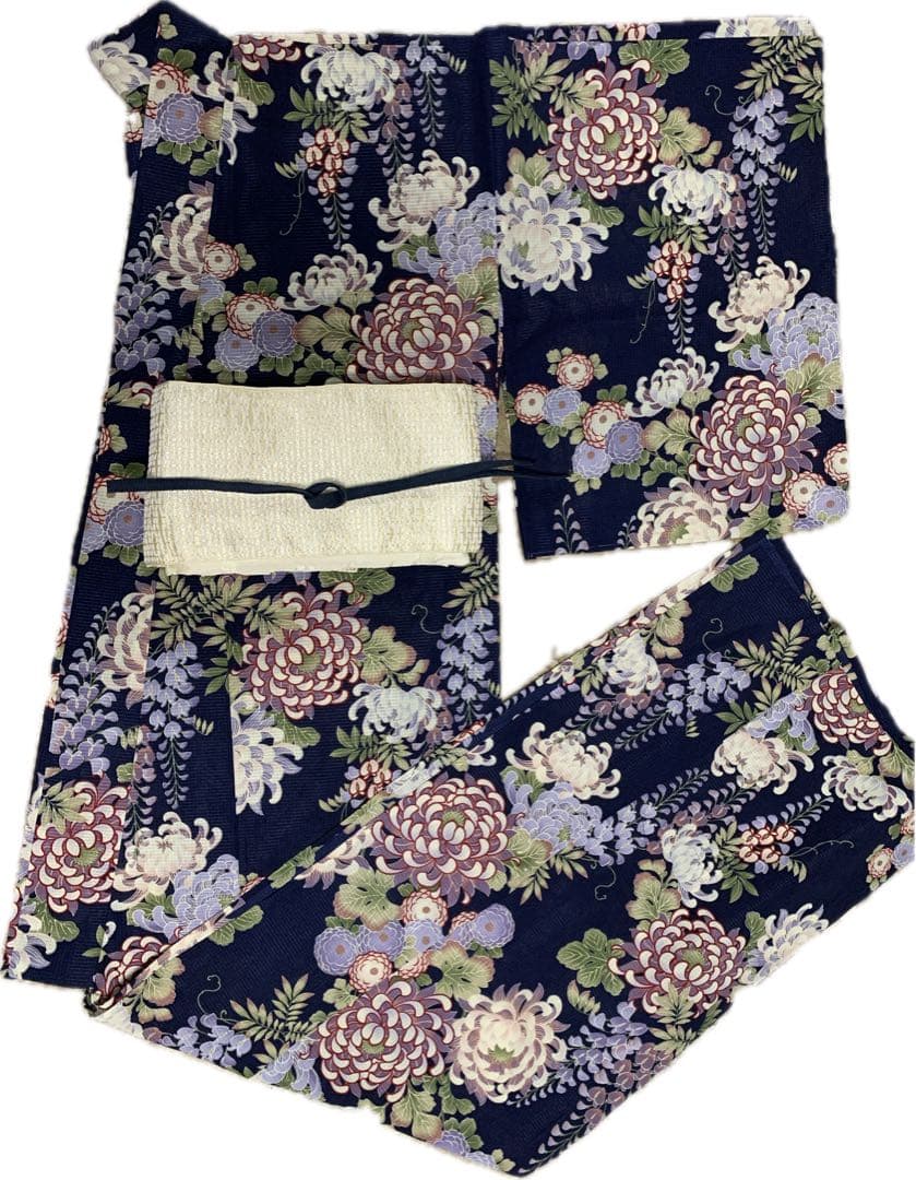 有松鳴海絞り浴衣 58有松絞り 浴衣 身丈159cm ⚫︎mk-0008有松鳴海