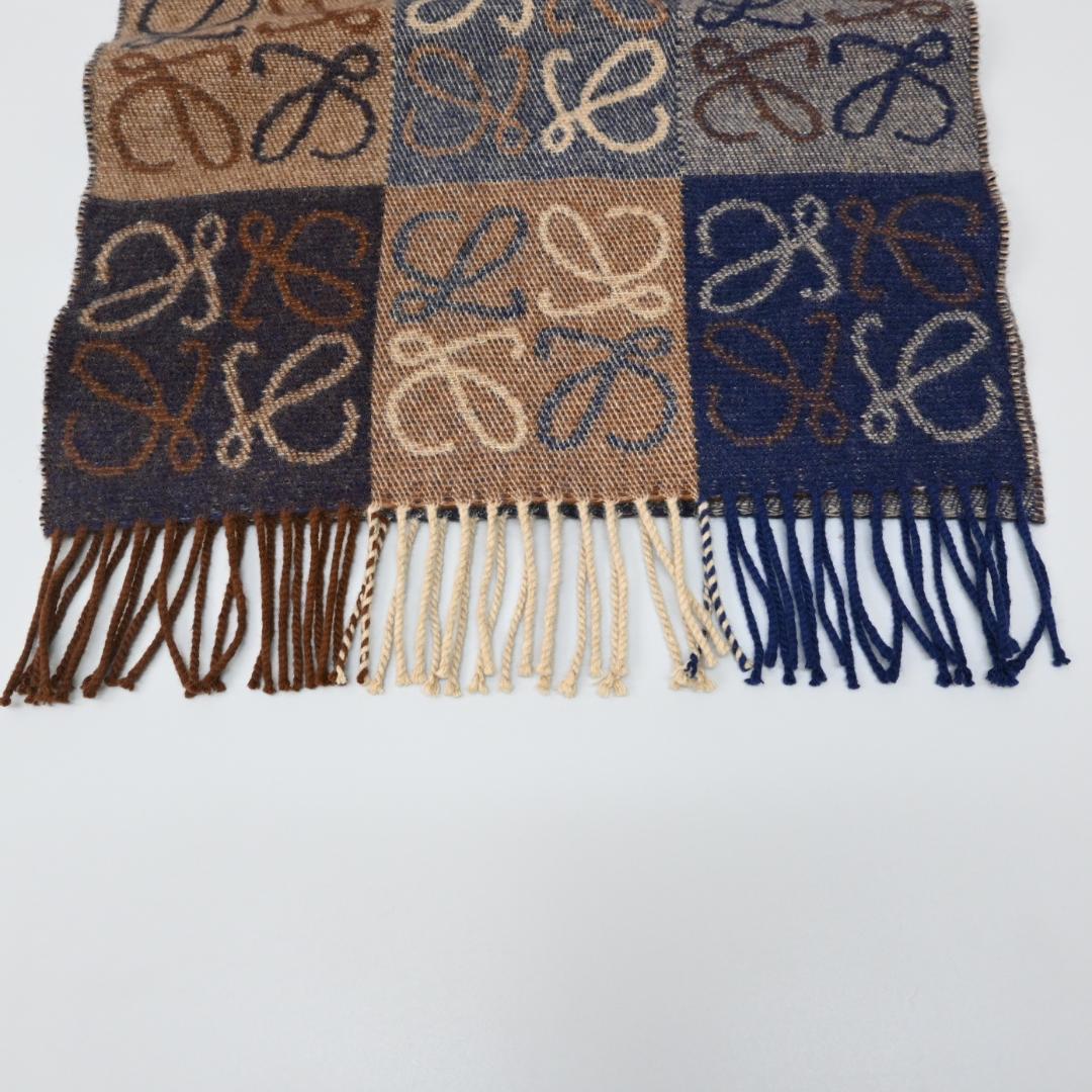 □ 47978☆LOEWE ロエベ マフラー アナグラム柄 カシミヤ90% - メルカリ
