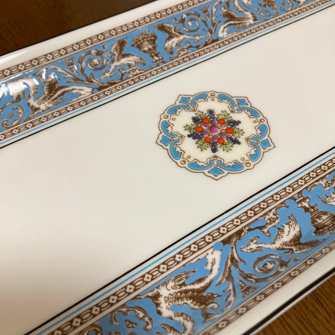 ウェッジウッド フロレンティーン ターコイズ サンドイッチプレート 長