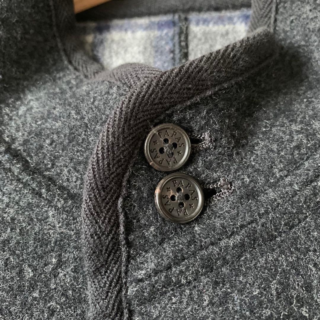 極美品 PAPAS+ アンゴラ カシミヤ ウールジャケット ハーフコート L