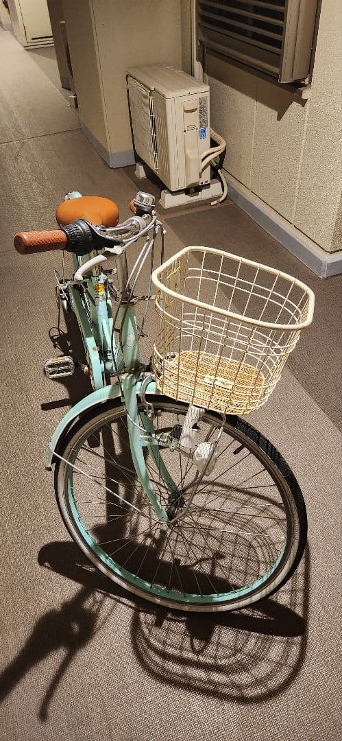 ミントグリーン シティサイクル バスケット付き