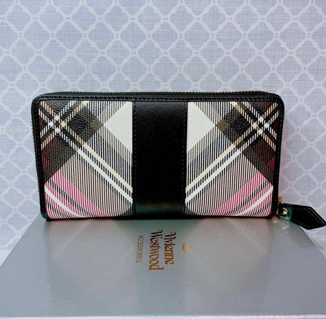 大人気✨️1点のみ】ヴィヴィアン・ウエストウッド 黒チェック 長財布