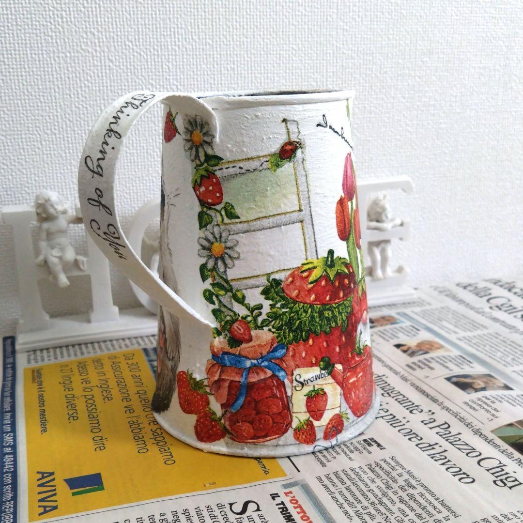 デコパージュ リメ缶☆G-12 I♡Strawberry&ハリネズミさん - メルカリ