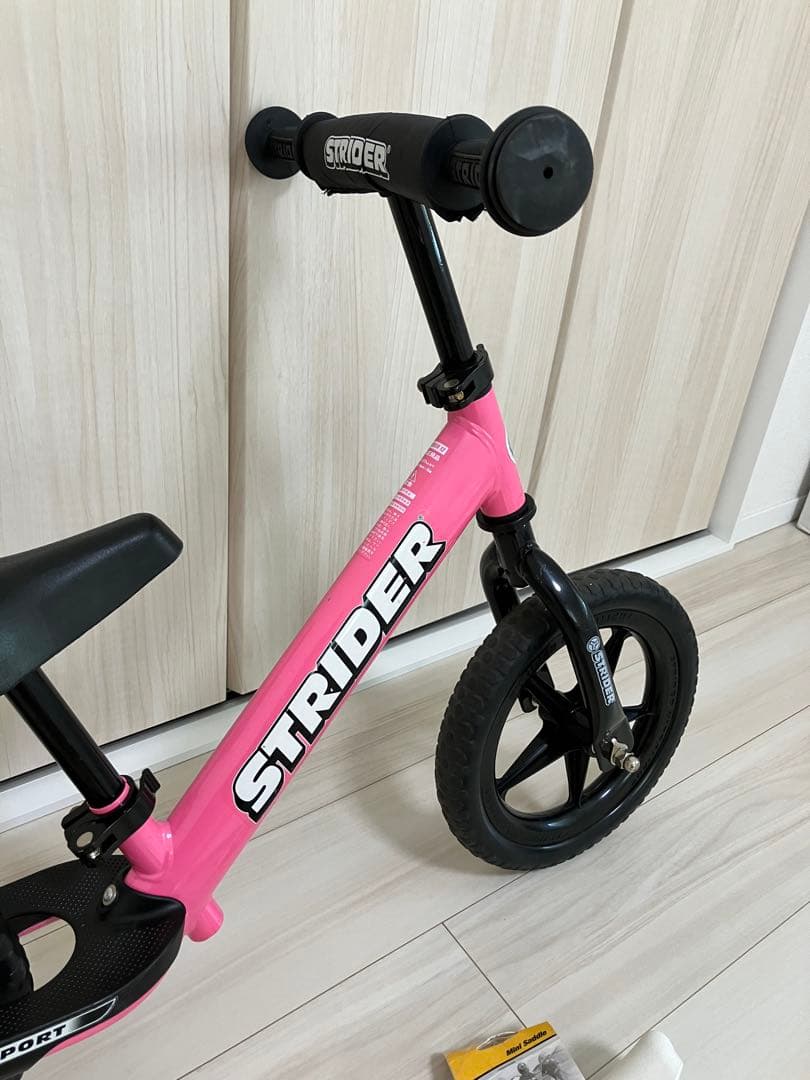 STRIDER ストライダー スポーツバランスバイク ピンク 付属品セット