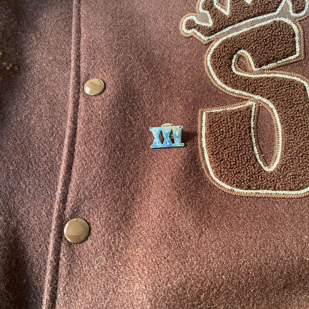 OLD STUSSY ステューシースタジャン L 25周年 美品ブラウン - メルカリ