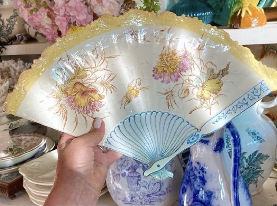 クリスマスセール♪フランス☆リュネヴィルLuneville扇型プレートpavot