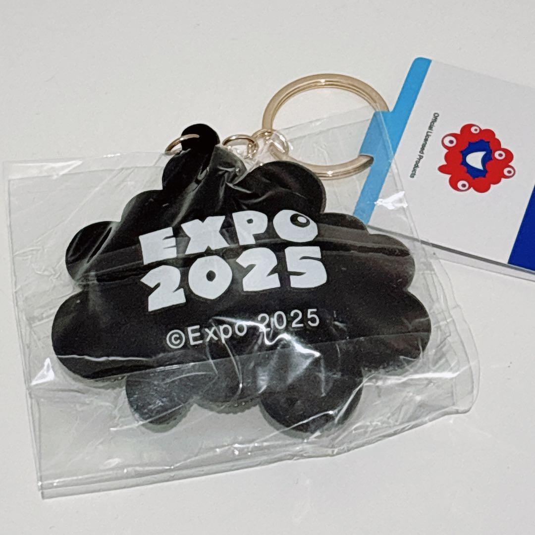 黒ミャクミャク ラインストーンマスコット キーホルダー 関西万博