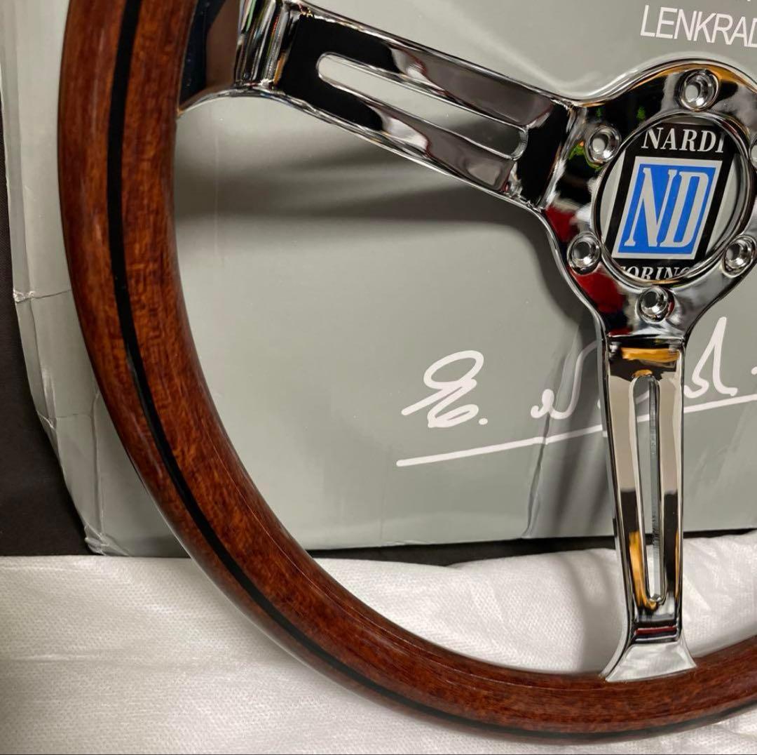 28☆NARDI ウッドステアリング 15インチ 380mm シルバースポーク