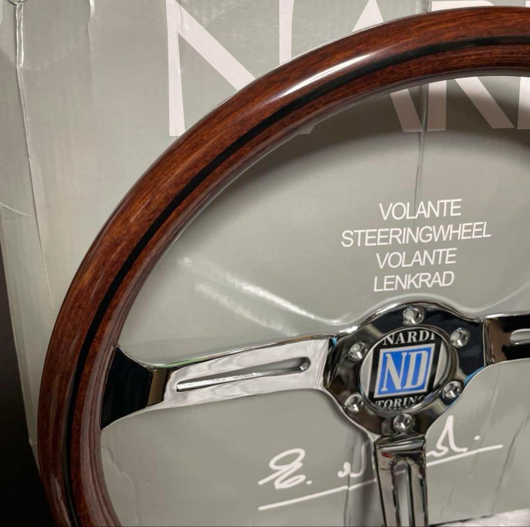 28☆NARDI ウッドステアリング 15インチ 380mm シルバースポーク