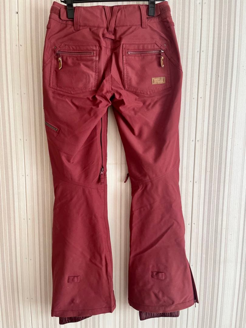 ロキシー スノーボードウェア パンツ スリム ワインレッド
