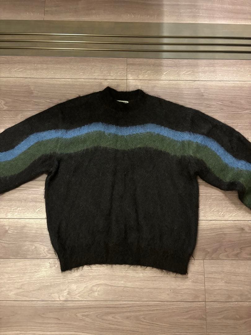 nknit wave pattern mohair KNIT our's着用