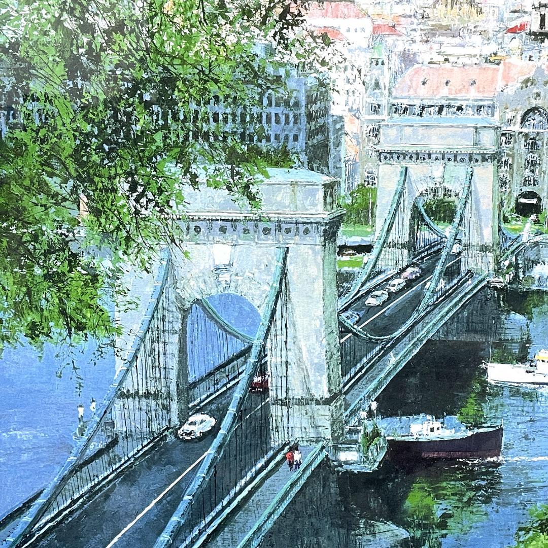 真作保証 小田切 訓『ドナウの橋』大判 リトグラフ 直筆サイン入り