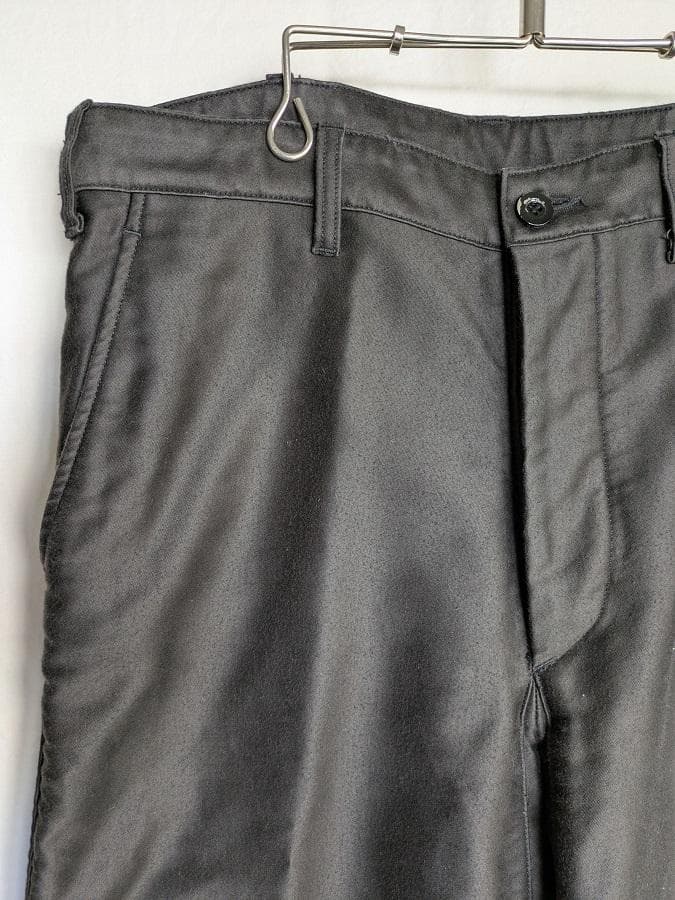 OUTIL PANTALON ALBI ブラック モールスキン 