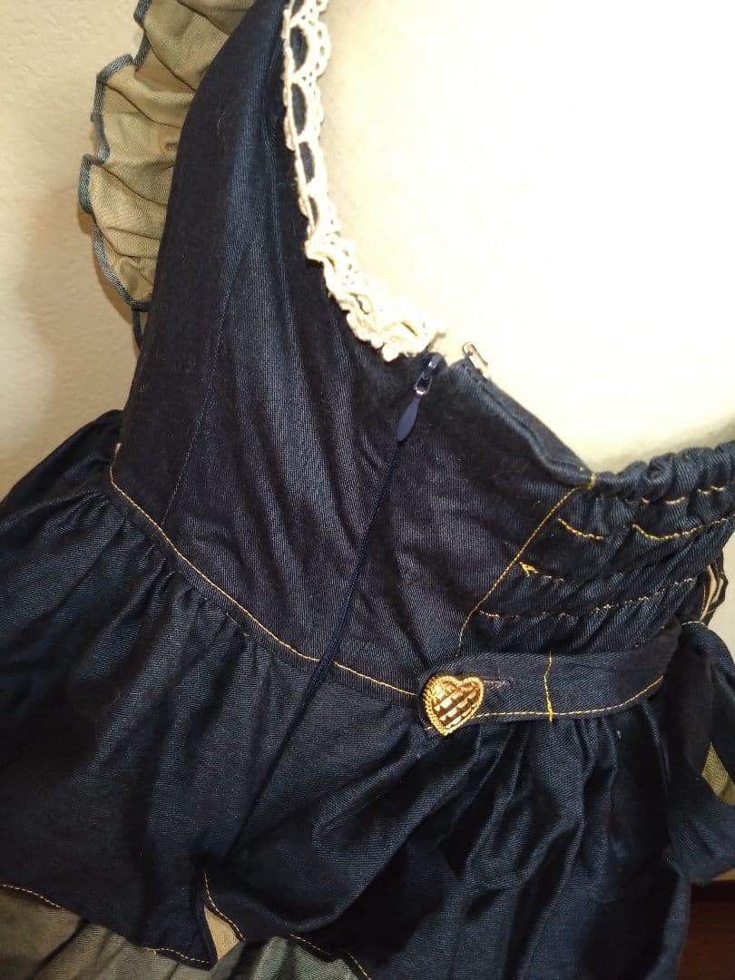 週末処分】mam maxicimam デニムフリルワンピース