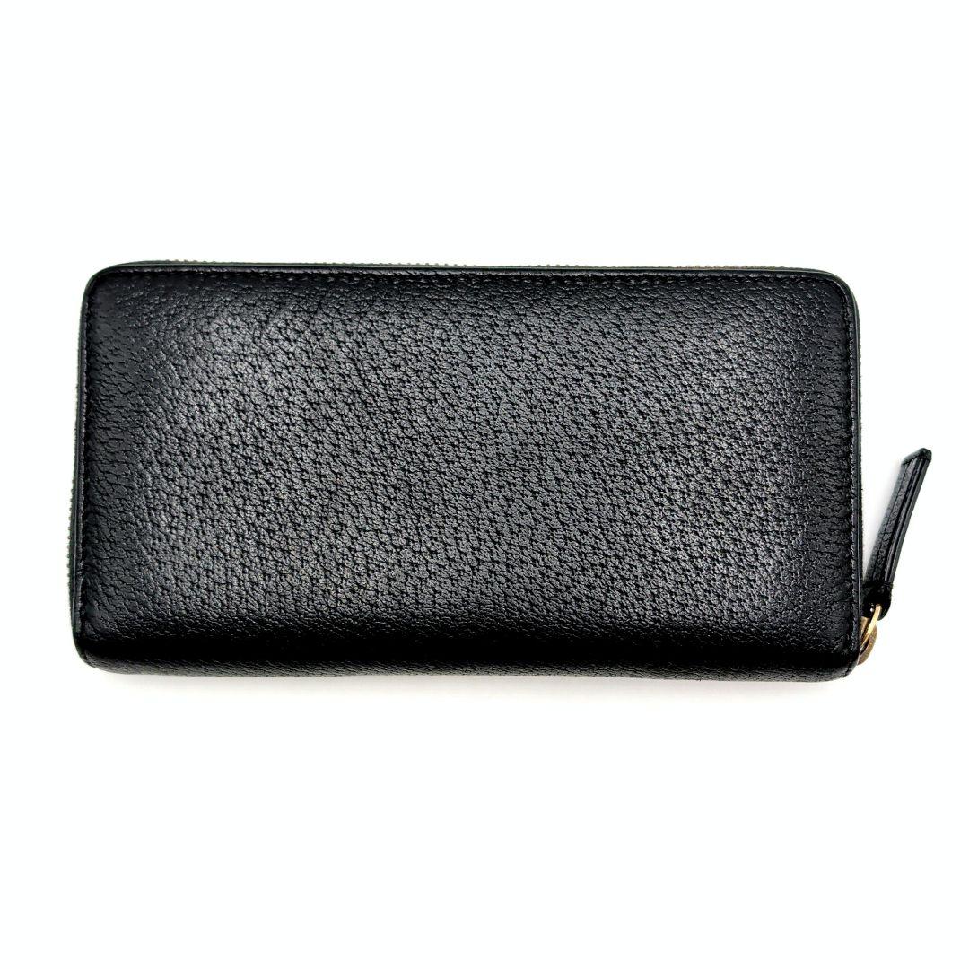 極美品 GUCCI アニマリエ ゴールドビー 長財布 グッチ レザー