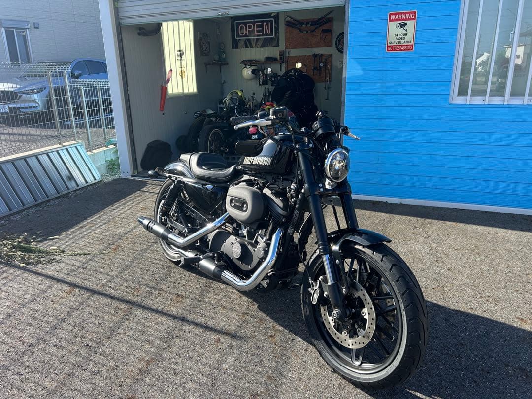 ハーレーダビッドソンスポーツスター アルミ フラットハンドルバーと