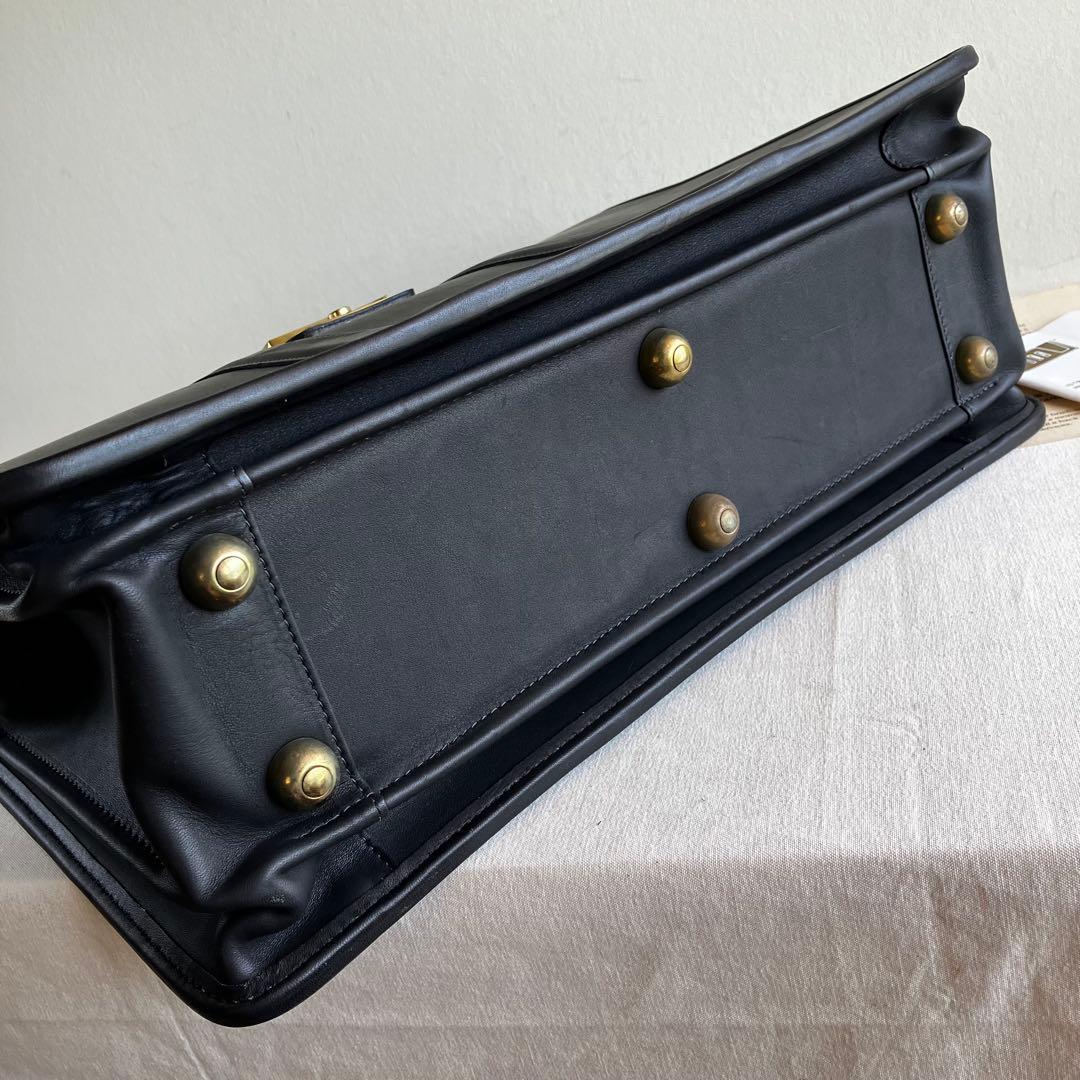 New Vintage Coach Briefbag Black Leather - メルカリ