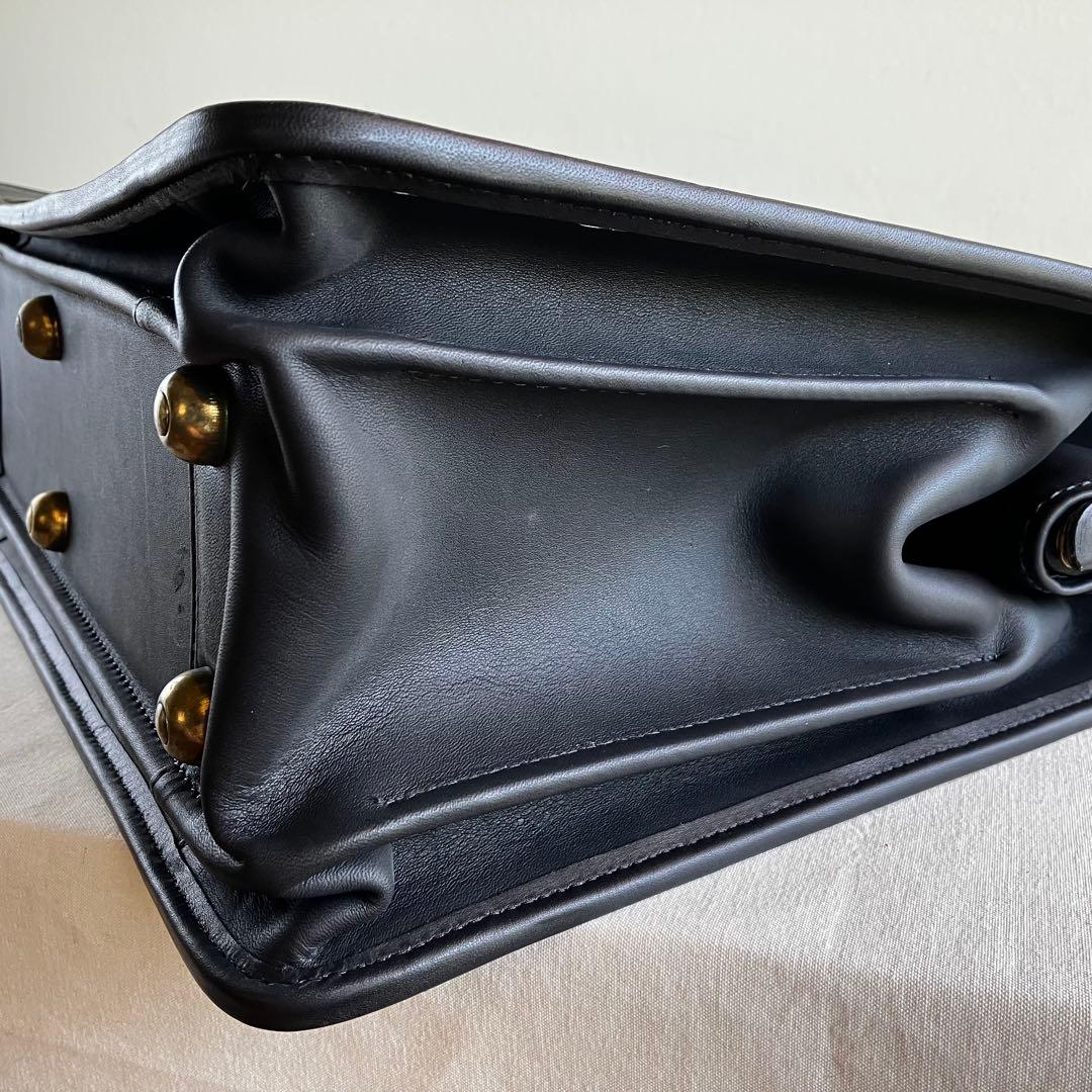 New Vintage Coach Briefbag Black Leather - メルカリ