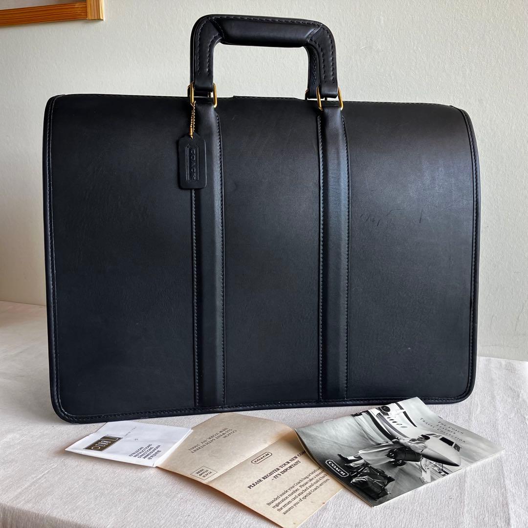 New Vintage Coach Briefbag Black Leather - メルカリ