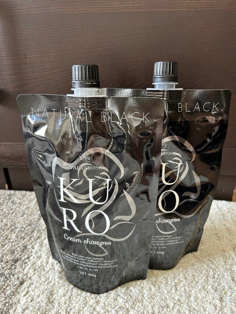 【新品】KURO ナチュラルブラック クリームシャンプー 400g 2点セット Amazon.co.jp: VALANROSE KURO Cream Shampoo, 14.1 oz (400 g