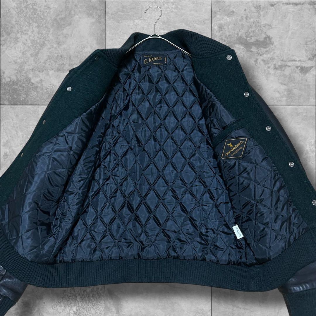 \"名作\" ルード系 RADIALL ラディアル 袖レザー スタジャン Lサイズ