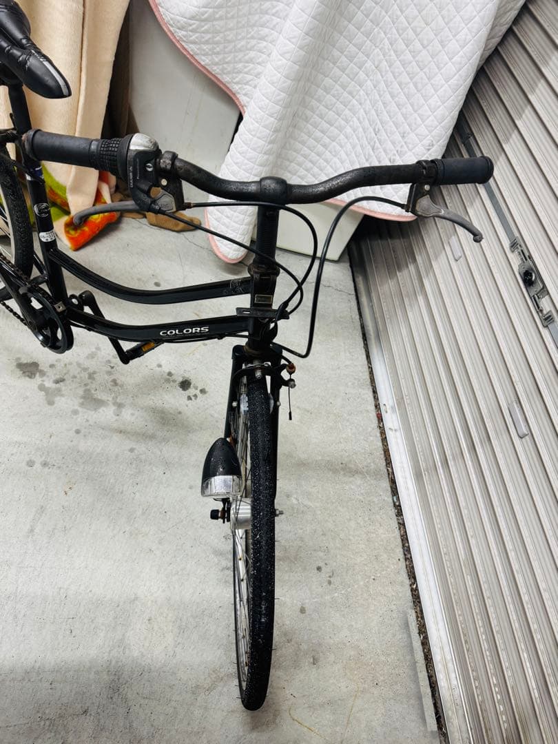 福岡発COLORS ブラック 自転車 外装6段 軽量 通学 通勤 家庭用