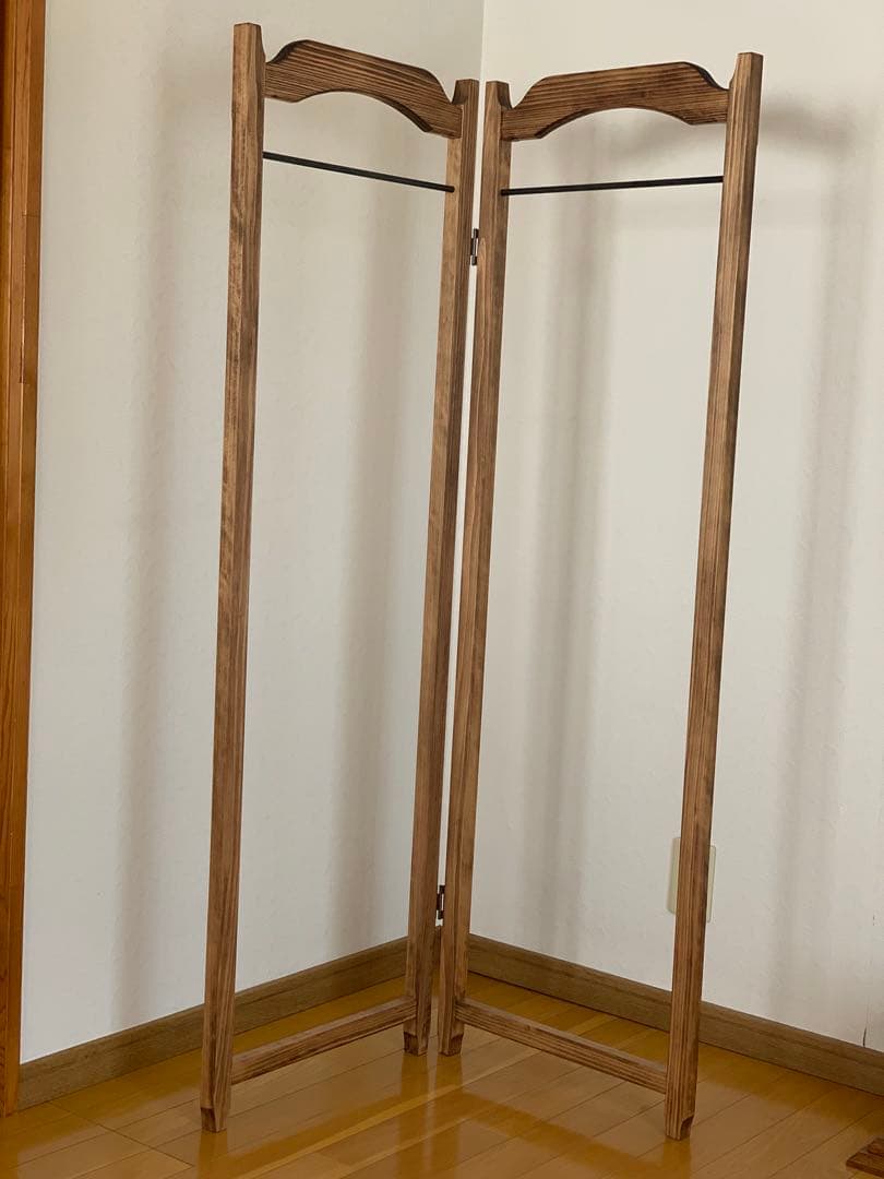 洋書スタイル】木とアイアンのアンティークハンガーラック