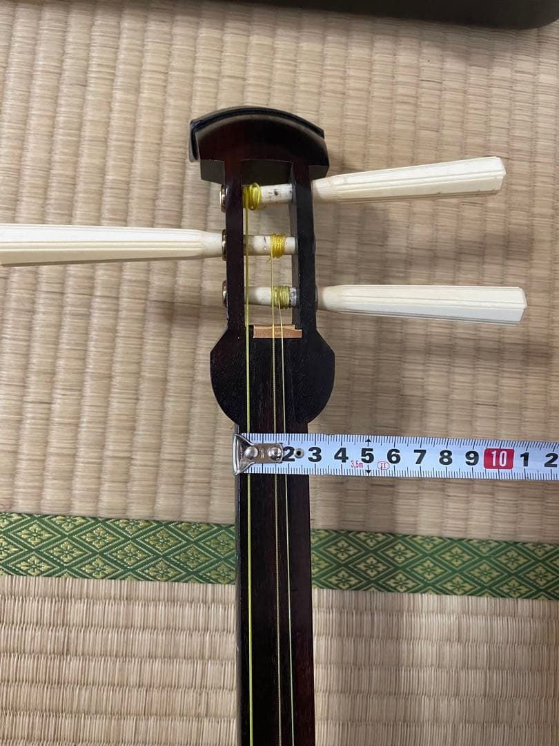 三味線 紫檀 金細 18k印 破れなし