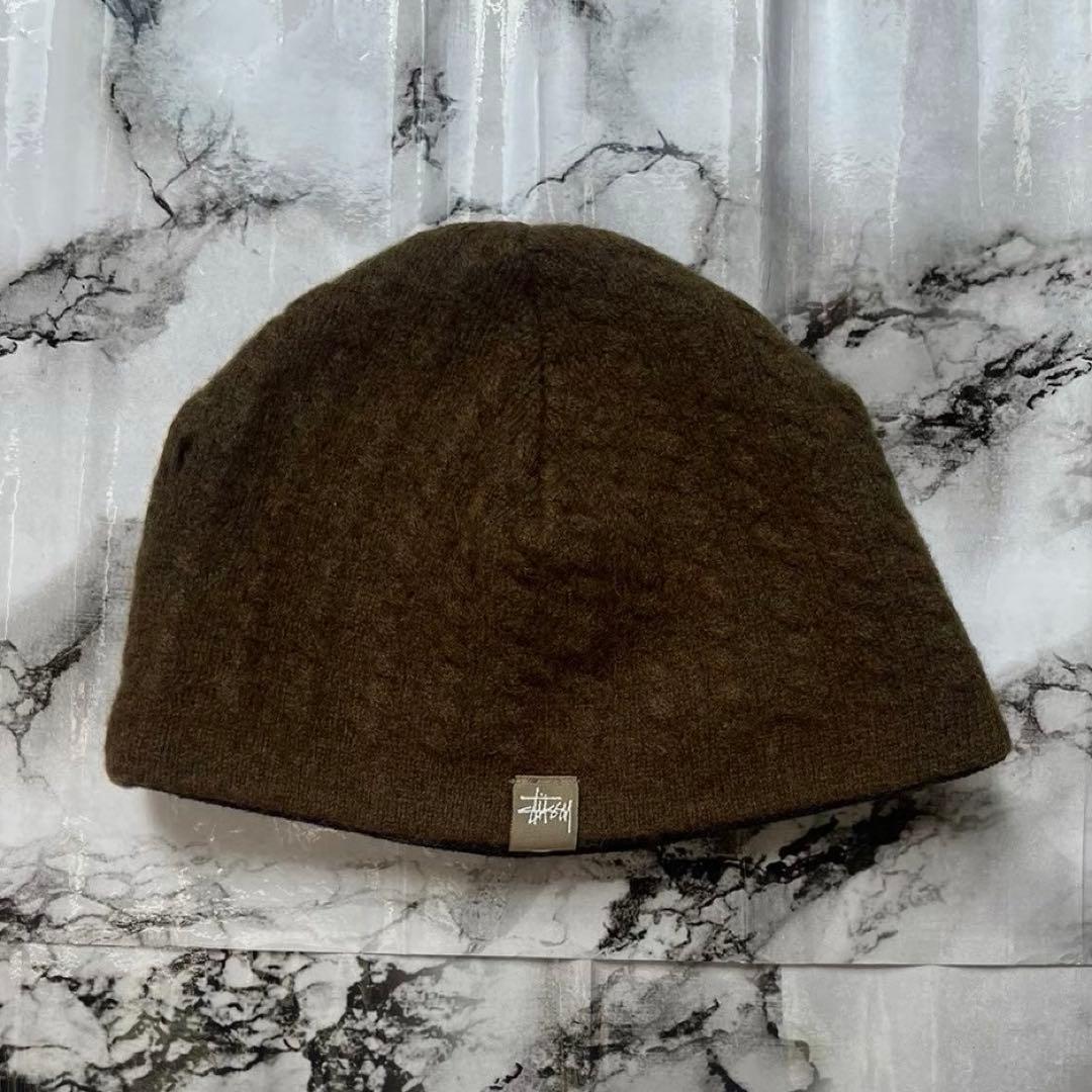 【激レア】90s old stussy beanie Stussy Vintage 90s Made in USA Embroidered Logo Beanie Hat Gray OS
