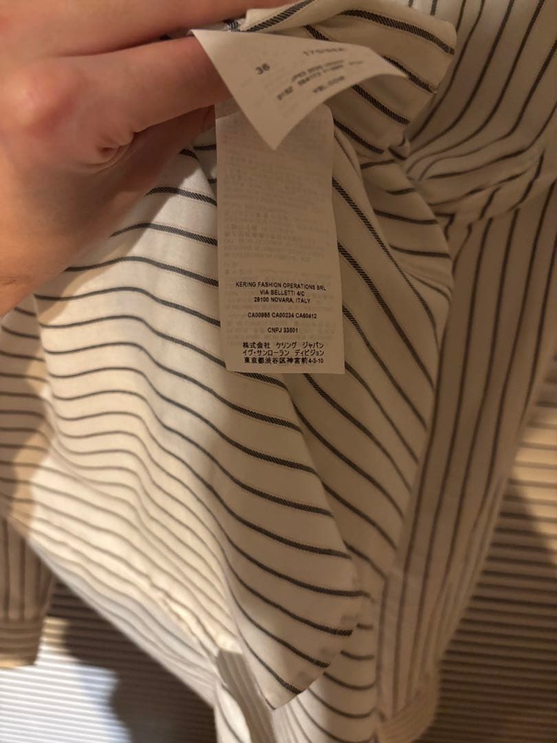 SAINT LAURENT ストライプ長袖シャツ サイズ36