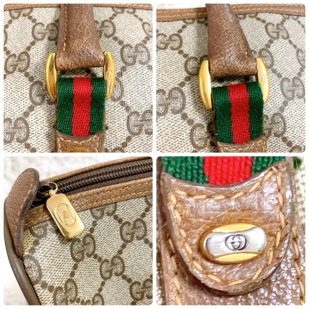 超美品】GUCCI ミニボストン GG インターロッキング シェリー ブラウン
